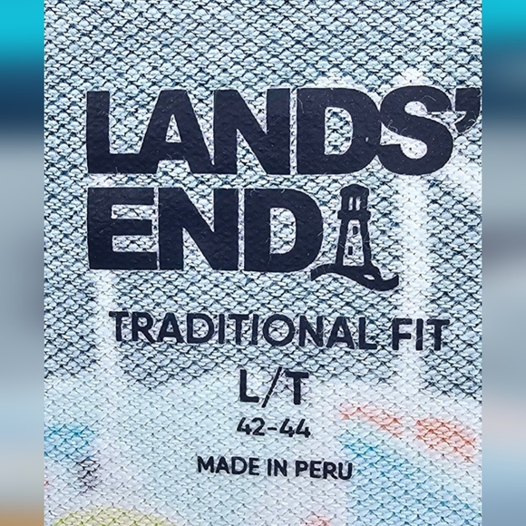 Lands' End - Men's Traditional Fit Polo with Graphic Abstract Design L/Tall - Picture 4 of 7